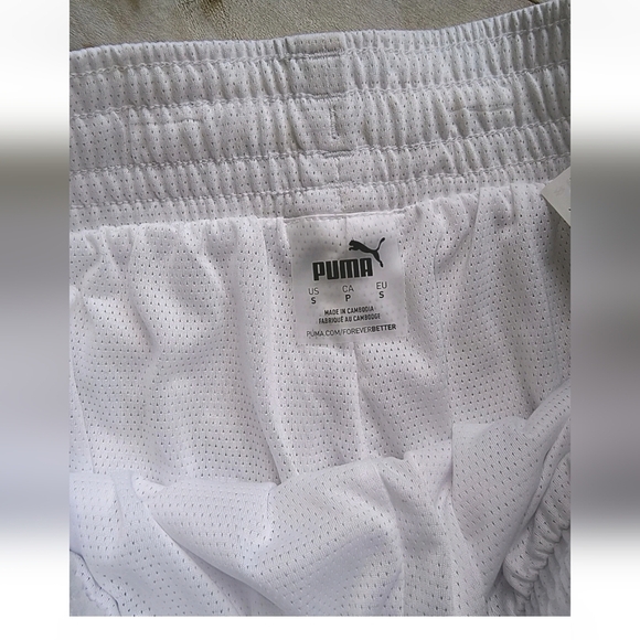 Men's Puma Dry Cell Foundation White Shorts Basketball Tennis Size Small NWT - Picture 4 of 6